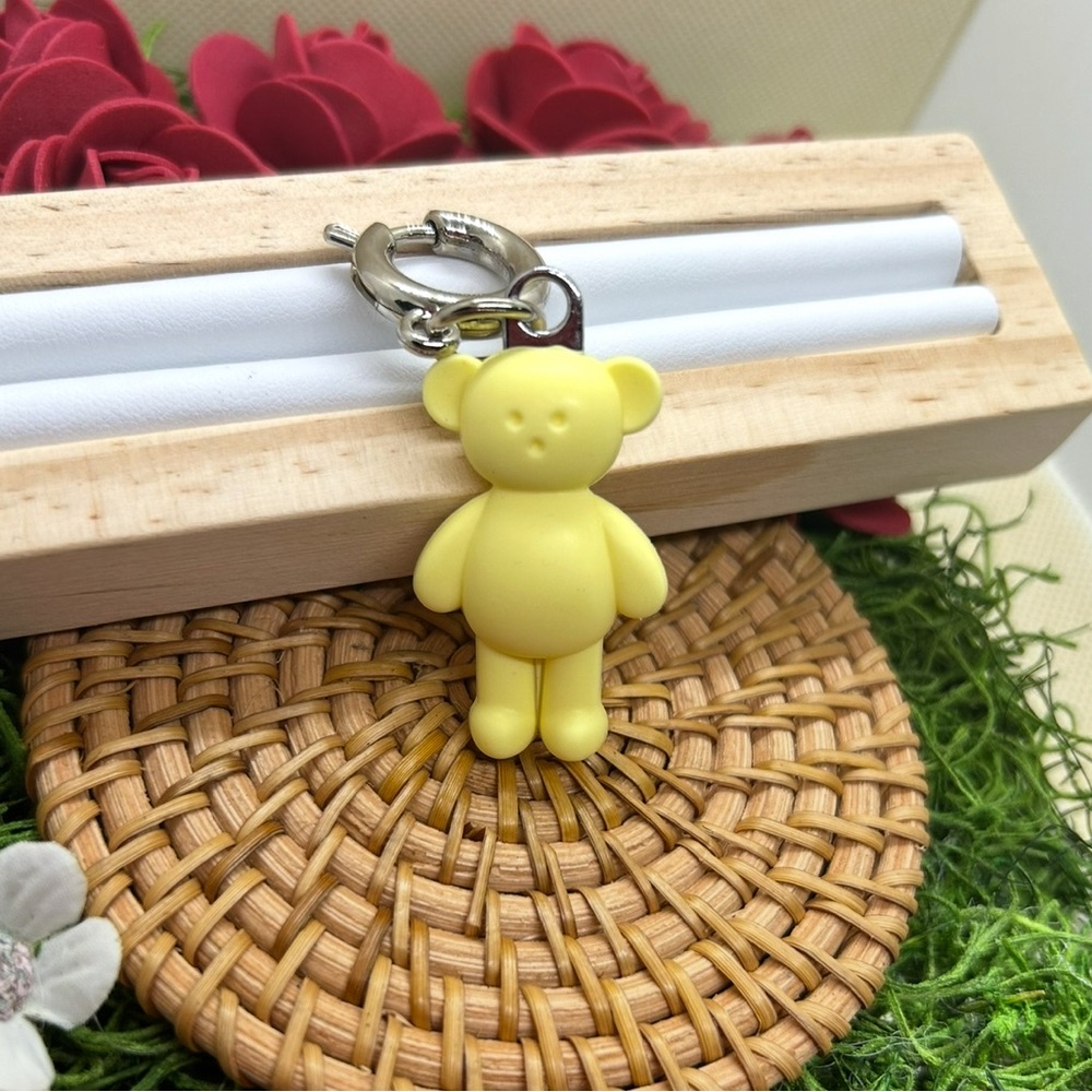 -firm price Yellow Metal Keychain with Teddy Bear Shape